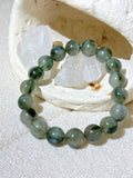 Forest Cat's Eye Quartz - Green Rutilated Quartz Cat's Eye Beaded Bracelet