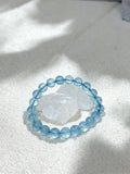 Ocean-Calm Aquamarine (Aquamarine Round Bead Bracelet)