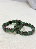 Passion Rebirth Stone - Ruby-Zoisite Faceted Flat Bracelet
