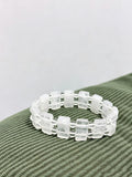 Pure Clarity Quartz - Clear Quartz Flat Bracelet with spacer beads